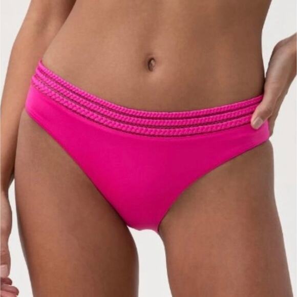 Trina Turk Rose Monaco Braided Hipster Bikini Bottom 12 NWT - Picture 1 of 5